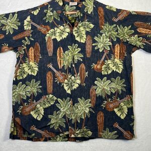 Vintage Hawaiian Go Barefoot short sleeve Button‎ up Shirt USA Made - Mens Large
